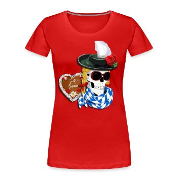 Fetz’n Gaudi - Frauen Premium Bio T-Shirt - Rot - Vorne - Mia (176cm)