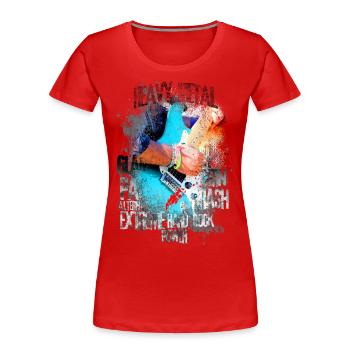 Heavy Metal - Frauen Premium Bio T-Shirt - Rot - Vorne - Mia (176cm)
