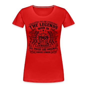 Birthday 1969 January 1969 born in January 1969 - Women's Premium Organic T-Shirt - red - Front - Mia (176cm)