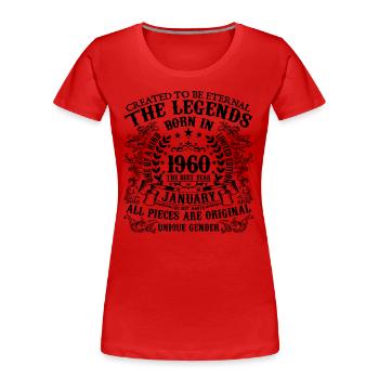 Geburtstag 1960 Januar 1960 geboren im Januar 1960 - Frauen Premium Bio T-Shirt - Rot - Vorne - Mia (176cm)