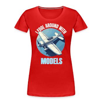 Model Making Model Airplane Airfield Flying Funny - Women's Premium Organic T-Shirt - red - Front - Mia (176cm)