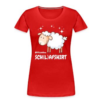 Chemise de nuit Mouton Mouton Comptage Dormir Drôle - T-shirt bio Premium Femme - rouge - Devant - Mia (176cm)