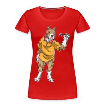 Pitbull Dart Dartpfeil - Women's Premium Organic T-Shirt - red - Front - Mia (176cm)