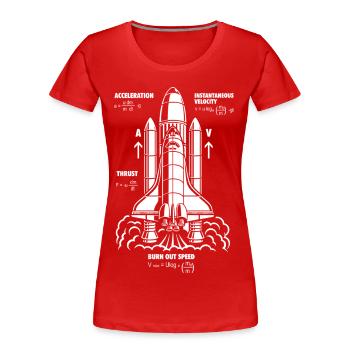 Formule de propulsion de fusée Nerdy STEM Rocket Gift - T-shirt bio Premium Femme - rouge - Devant - Mia (176cm)