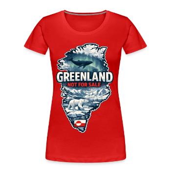 Groenland Danemark États-Unis Animaux polaires Baleine Ours Drôle - T-shirt bio Premium Femme - rouge - Devant - Mia (176cm)