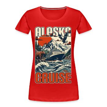 Croisière en Alaska Créer des souvenirs ensemble en famille - T-shirt bio Premium Femme - rouge - Devant - Mia (176cm)