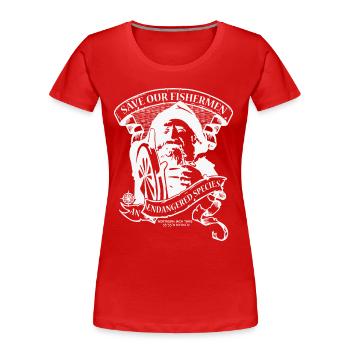 Fishermen WH - Frauen Premium Bio T-Shirt - Rot - Vorne - Mia (176cm)