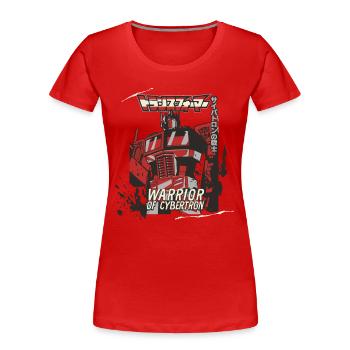 Transformers G1 Optimus Prime Cybertron Warrior - T-shirt bio Premium Femme - rouge - Devant - Mia (176cm)