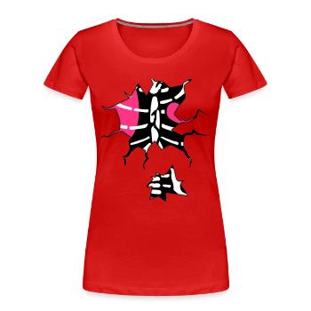 côtes de poitrine squelette squelette Costume Horreur - T-shirt bio Premium Femme - rouge - Devant - Mia (176cm)