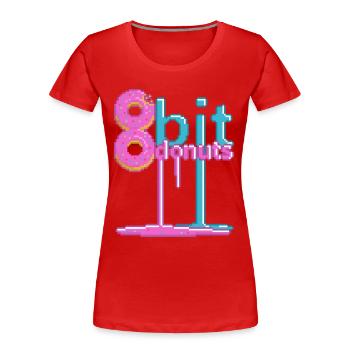 8bit Donuts - Frauen Premium Bio T-Shirt - Rot - Vorne - Mia (176cm)
