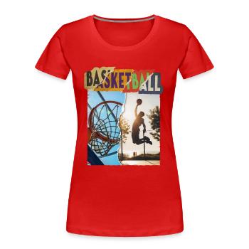 Basketball Basketballspieler Dunking Sport Spieler - Frauen Premium Bio T-Shirt - Rot - Vorne - Mia (176cm)