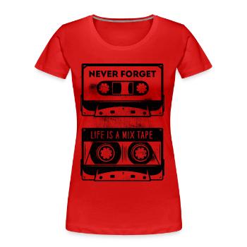 Cassette Never Forget - Women's Premium Organic T-Shirt - red - Front - Mia (176cm)