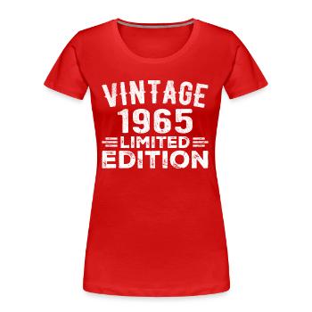 Année de naissance 1965 Année de naissance Millésime 1965 - T-shirt bio Premium Femme - rouge - Devant - Mia (176cm)