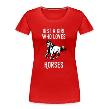 Horse equestrian equestrian pony equestrian sport dressage - Women's Premium Organic T-Shirt - red - Front - Mia (176cm)