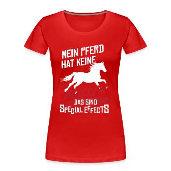 Reiterin Reitsport Reiten Pferd Macken Reitverein - Frauen Premium Bio T-Shirt - Rot - Vorne - Mia (176cm)