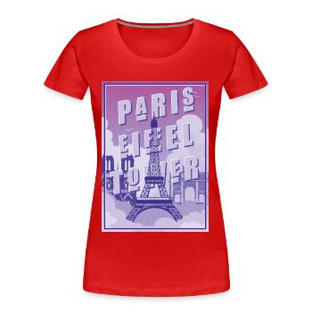 Paris Eiffelturm Andenken Frankreich Souvenir - Frauen Premium Bio T-Shirt - Rot - Vorne - Mia (176cm)