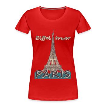 Eiffelturm in Paris Frankreich Pariser Andenken - Frauen Premium Bio T-Shirt - Rot - Vorne - Mia (176cm)