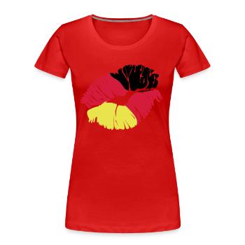 kiss germany - Women's Premium Organic T-Shirt - red - Front - Mia (176cm)