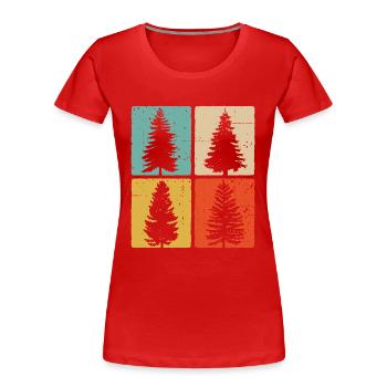 Arbres Nature Forêt Plein air Amoureux de la nature - T-shirt bio Premium Femme - rouge - Devant - Mia (176cm)
