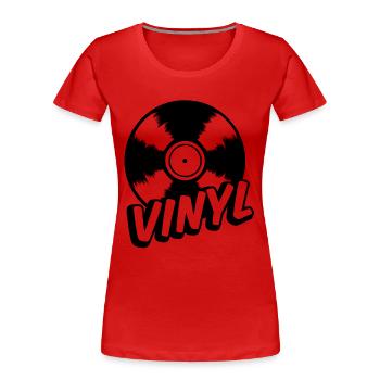 vinyl - Frauen Premium Bio T-Shirt - Rot - Vorne - Mia (176cm)