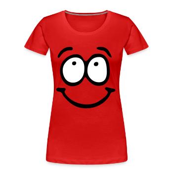 Funny Face, Cartoon Face, Trickfilm, - Frauen Premium Bio T-Shirt - Rot - Vorne - Mia (176cm)