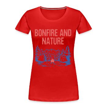 Bonfire and Nature Camping Wildlife Camper - Women's Premium Organic T-Shirt - red - Front - Mia (176cm)
