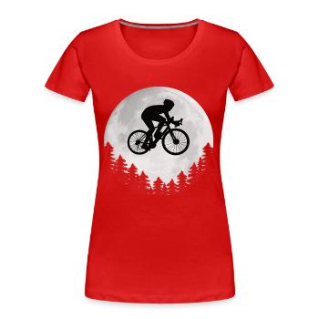 Vélo de route Moon Cycliste de route Moon - T-shirt bio Premium Femme - rouge - Devant - Mia (176cm)
