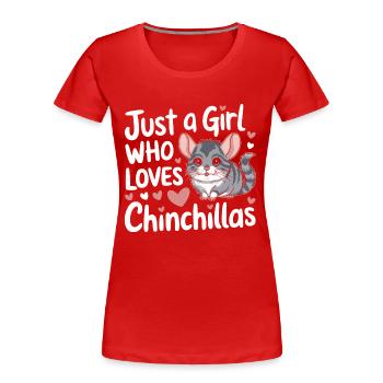 Chinchilla Souris Chinchillas - T-shirt bio Premium Femme - rouge - Devant - Mia (176cm)