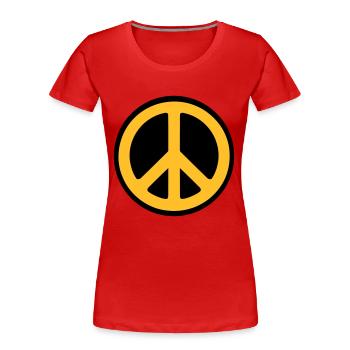 Peace - T-shirt bio Premium Femme - rouge - Devant - Mia (176cm)