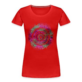 Music Circle Lila Grün - Frauen Premium Bio T-Shirt - Rot - Vorne - Mia (176cm)