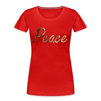 Peace - Women's Premium Organic T-Shirt - red - Front - Mia (176cm)