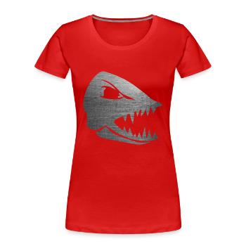 tete de poisson - T-shirt bio Premium Femme - rouge - Devant - Mia (176cm)