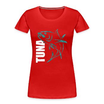 Thunfisch Angeln - Frauen Premium Bio T-Shirt - Rot - Vorne - Mia (176cm)