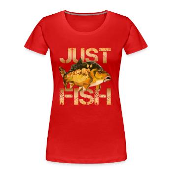 Karpfen Angeln - Frauen Premium Bio T-Shirt - Rot - Vorne - Mia (176cm)