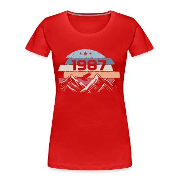 Original 1987 Millésime 1987 Anniversaire 1987 - T-shirt bio Premium Femme - rouge - Devant - Mia (176cm)