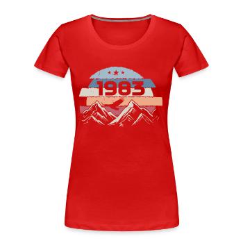 Original 1983 Millésime 1983 Anniversaire 1983 - T-shirt bio Premium Femme - rouge - Devant - Mia (176cm)