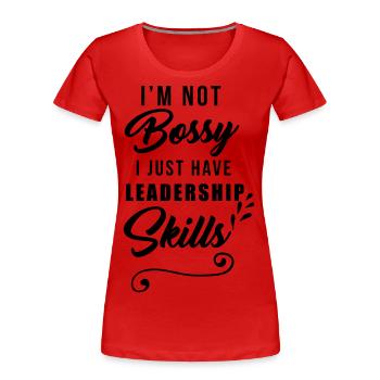 Bossy - Women's Premium Organic T-Shirt - red - Front - Mia (176cm)