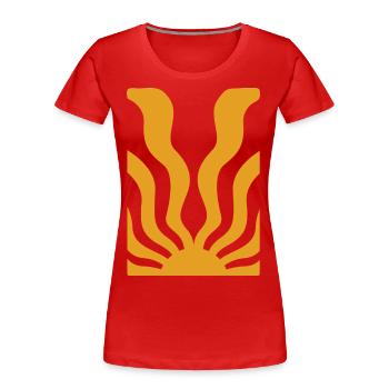 Abstract Flora - Frauen Premium Bio T-Shirt - Rot - Vorne - Mia (176cm)