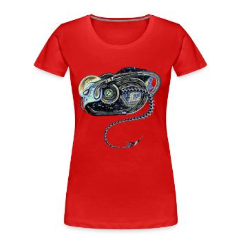 Biomécanique exotique - T-shirt bio Premium Femme - rouge - Devant - Mia (176cm)