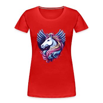 EINHORN MÄRCHEN PRINZESSIN SCHLOSS MAGIE KREATIV - Frauen Premium Bio T-Shirt - Rot - Vorne - Mia (176cm)