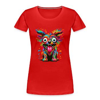 DOG CRAZY COLORFUL COLORFUL RAINBOW BLOB - Women's Premium Organic T-Shirt - red - Front - Mia (176cm)