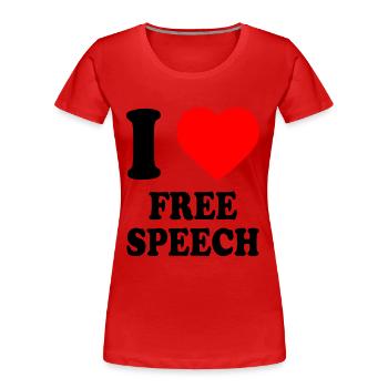 i love free speech - Frauen Premium Bio T-Shirt - Rot - Vorne - Mia (176cm)