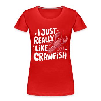Langusten Krabben Garnelen Meeresfrüchte - Frauen Premium Bio T-Shirt - Rot - Vorne - Mia (176cm)