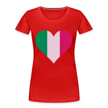 Un coeur pour l Italie - T-shirt bio Premium Femme - rouge - Devant - Mia (176cm)