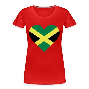 Ein Herz für Jamaika - Frauen Premium Bio T-Shirt - Rot - Vorne - Mia (176cm)