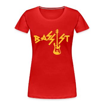 Bassist - Frauen Premium Bio T-Shirt - Rot - Vorne - Mia (176cm)