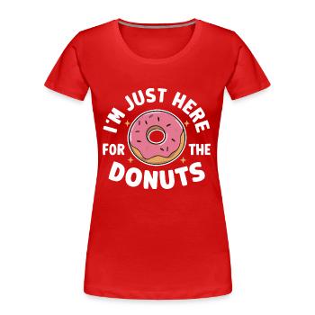Donut Donuts Candy Bagel - Women's Premium Organic T-Shirt - red - Front - Mia (176cm)