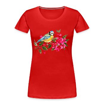oiseau - T-shirt bio Premium Femme - rouge - Devant - Mia (176cm)