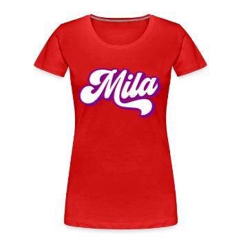 Mila | Colors changeable - Women's Premium Organic T-Shirt - red - Front - Mia (176cm)