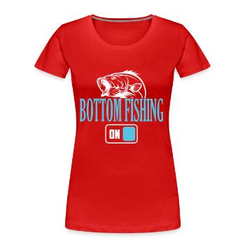 Fisherman Bottom Angelmodus Ein - Frauen Premium Bio T-Shirt - Rot - Vorne - Mia (176cm)